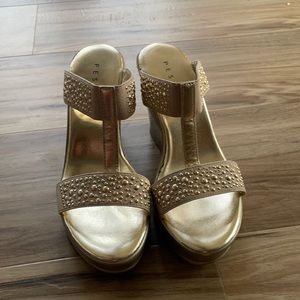 Gold wedges! Great for weddings or going on a fancy date.
